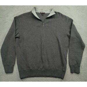 Kirkland Signature Men's M 1/4 Zip Pullover‎ Mock Neck Sweater Gray
